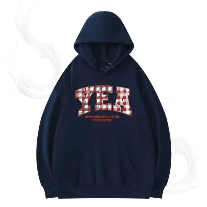 Women's Oversized Hooded Sweatshirt with Creative Writing Lisslune
