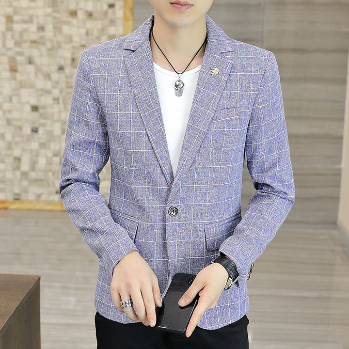 Men's fashionable check blazer Lisslune