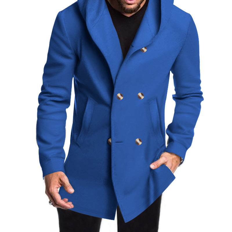 Men's Stylish Double-Breasted Jacket with Hood Lisslune