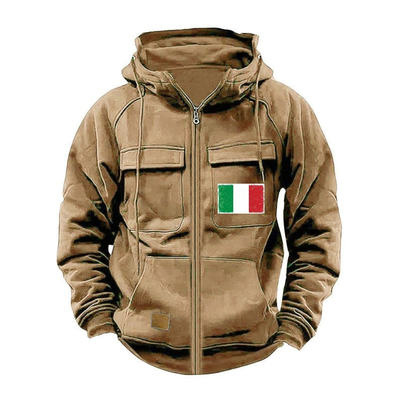 Men's stylish hoodie jacket with practical pockets and adjustable collar Lisslune