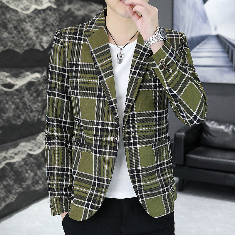 Men's fashionable checked blazer Lisslune
