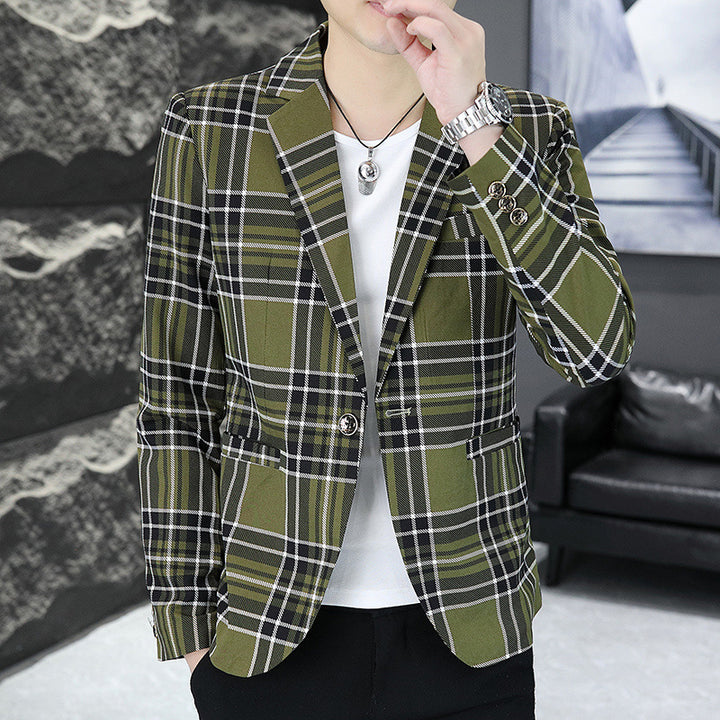 Men's fashionable checked blazer Lisslune