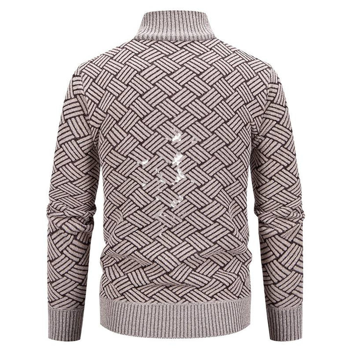 Men's cardigan with modern check pattern Lisslune