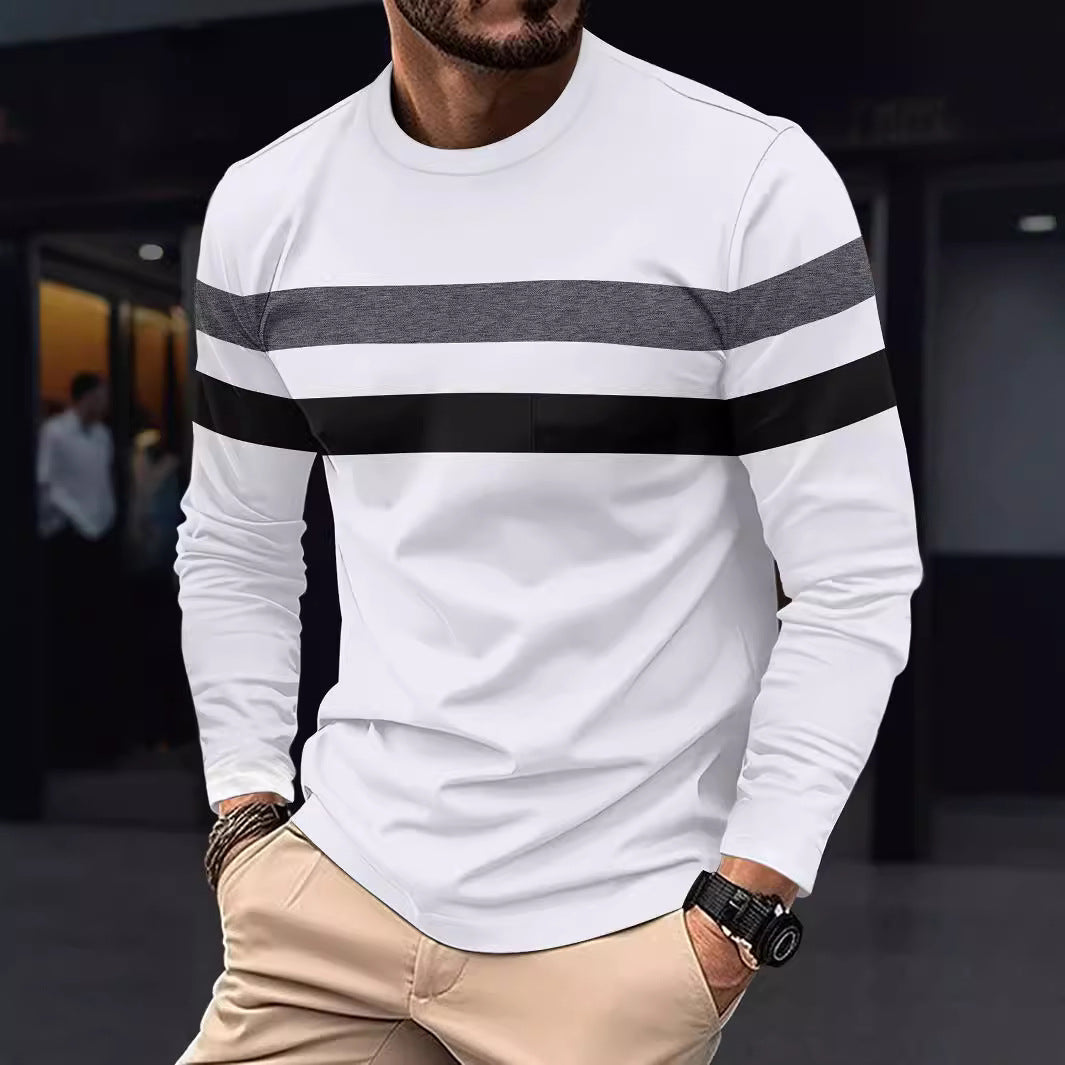 Men's fashionable long-sleeve shirt with sporty stripes Lisslune