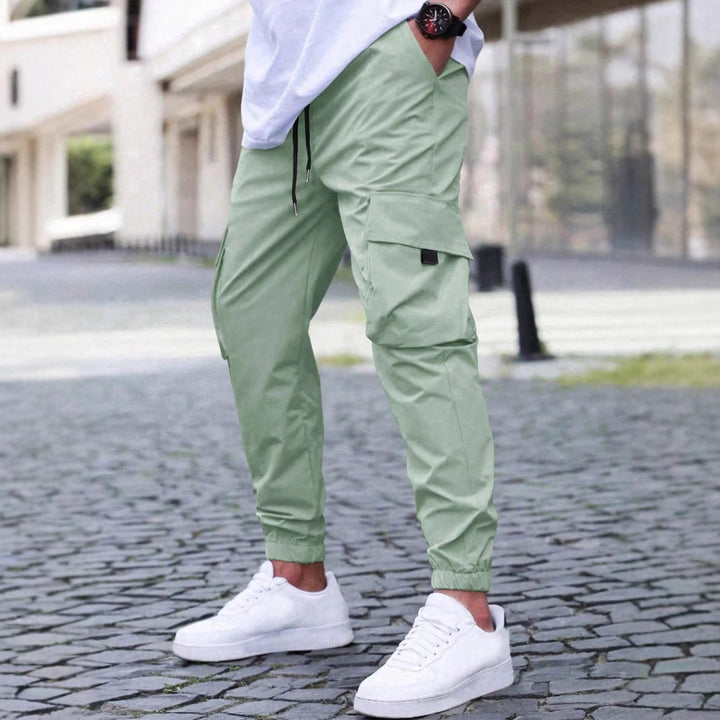 Men's cargo joggers with elastic waistband and practical side pockets Lisslune