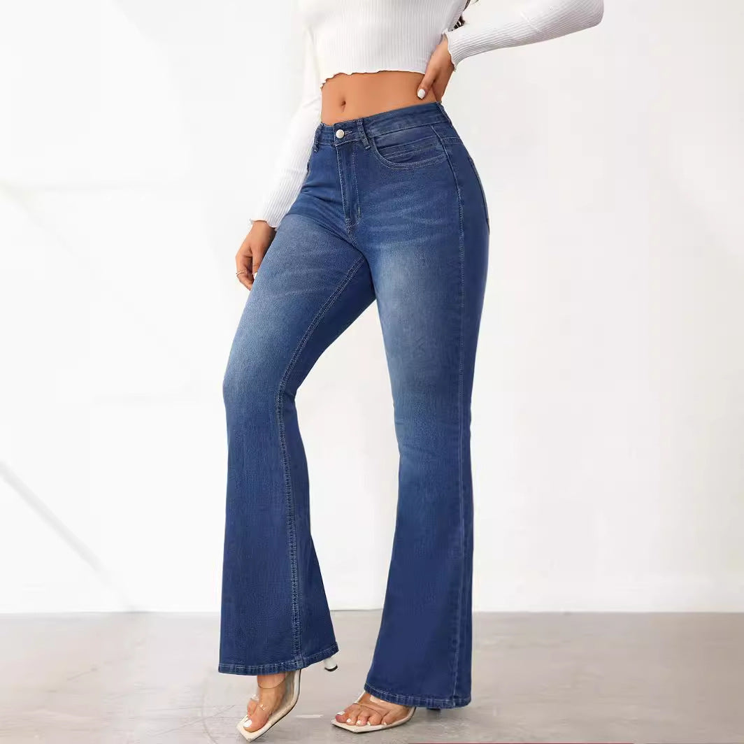 Women's Flared Jeans with High Waist and Comfortable Fit Lisslune