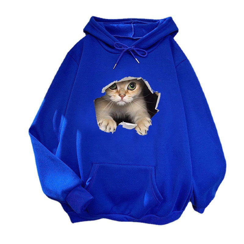 Women's hoodie with unique cat design Lisslune