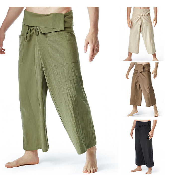 Men's casual pleated trousers with practical side pockets Lisslune