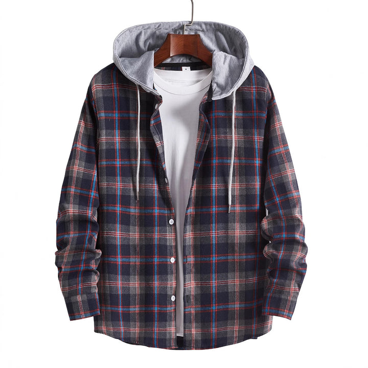 Men's flannel shirt with detachable hood Lisslune
