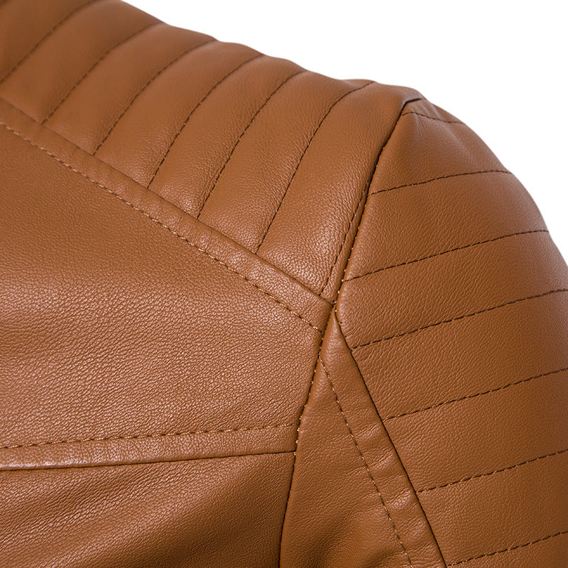Men's fashionable synthetic leather jacket with stylish details Lisslune