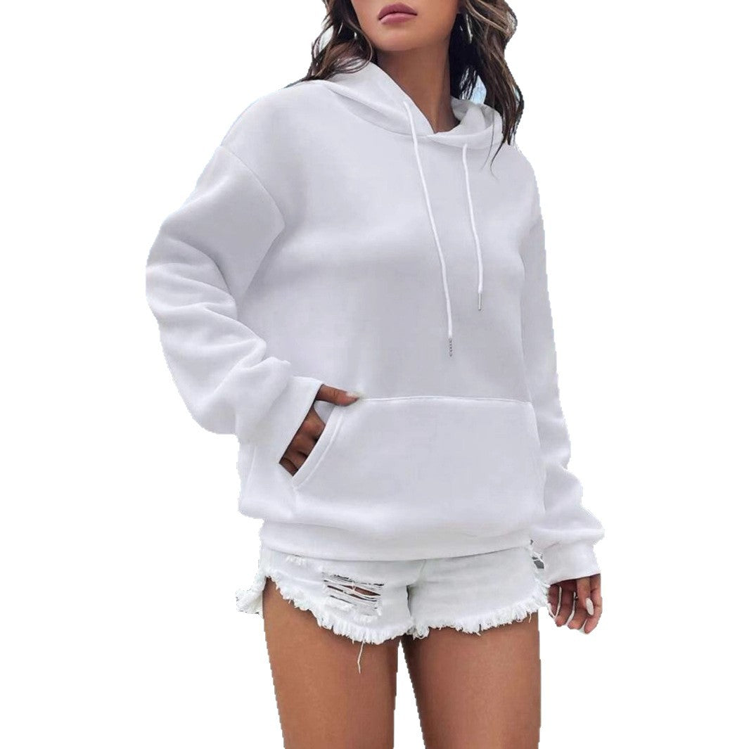 Women's hoodie with casual cut and practical kangaroo pocket Lisslune