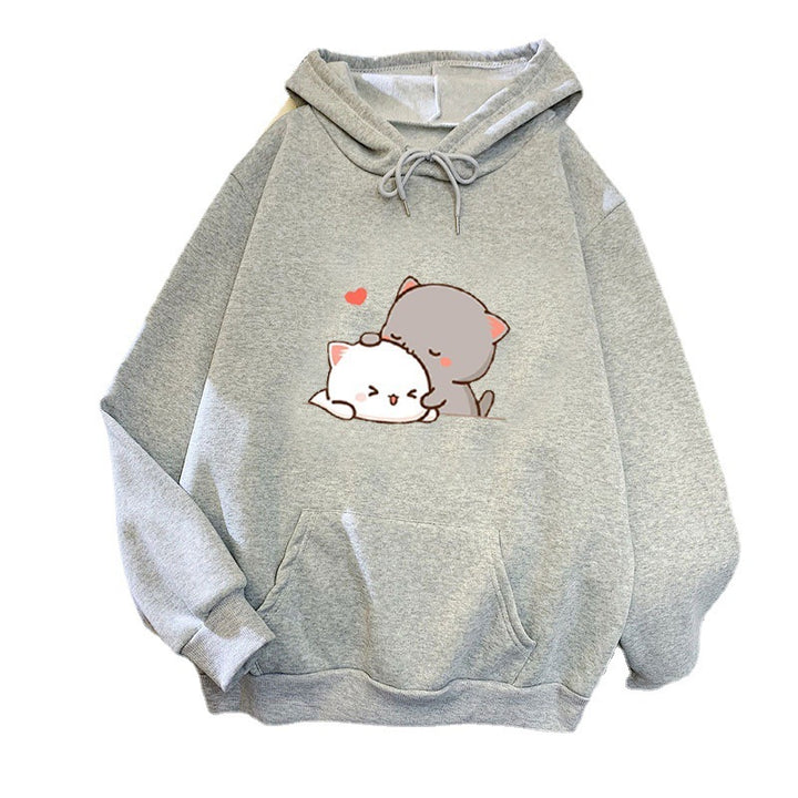 Women's hoodie with playful cat motif and comfortable fit Lisslune
