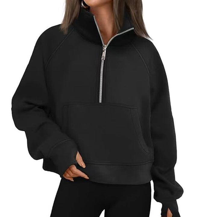 Women's Sporty Hoodie with High Collar Lisslune