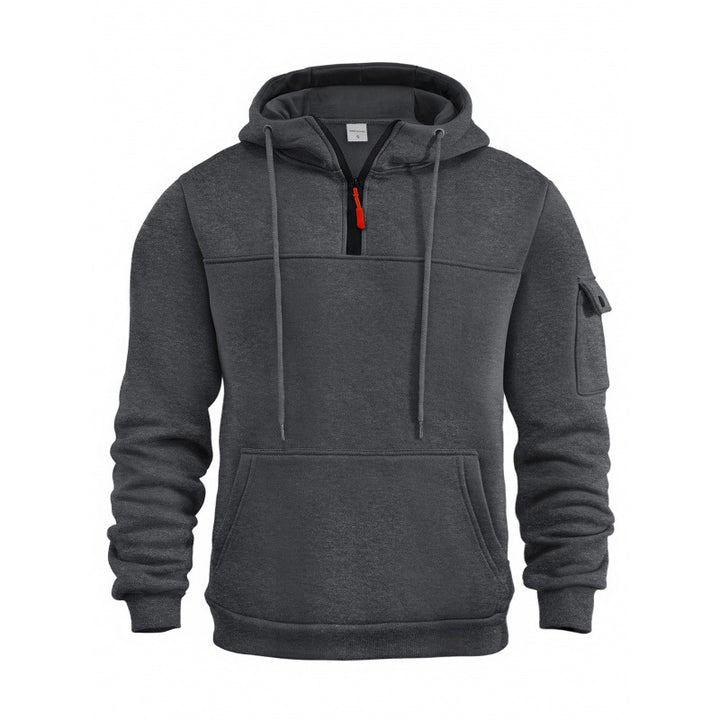 Men's Functional Hoodie with Half Zipper and Side Pockets Lisslune
