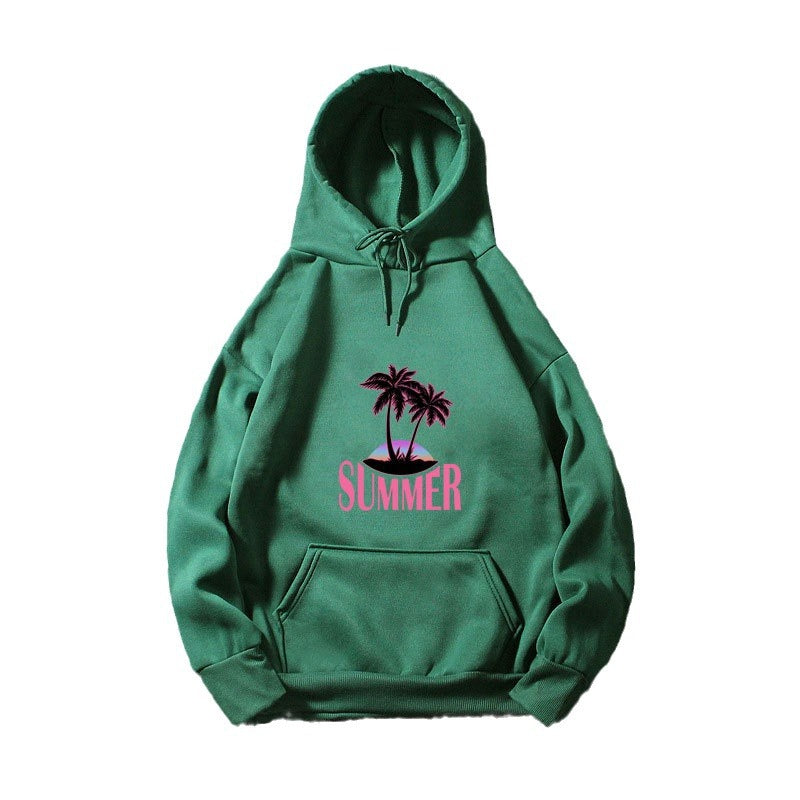 Women's hoodie with summer motif and tropical palm print Lisslune