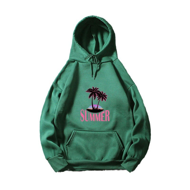 Women's hoodie with summer motif and tropical palm print Lisslune