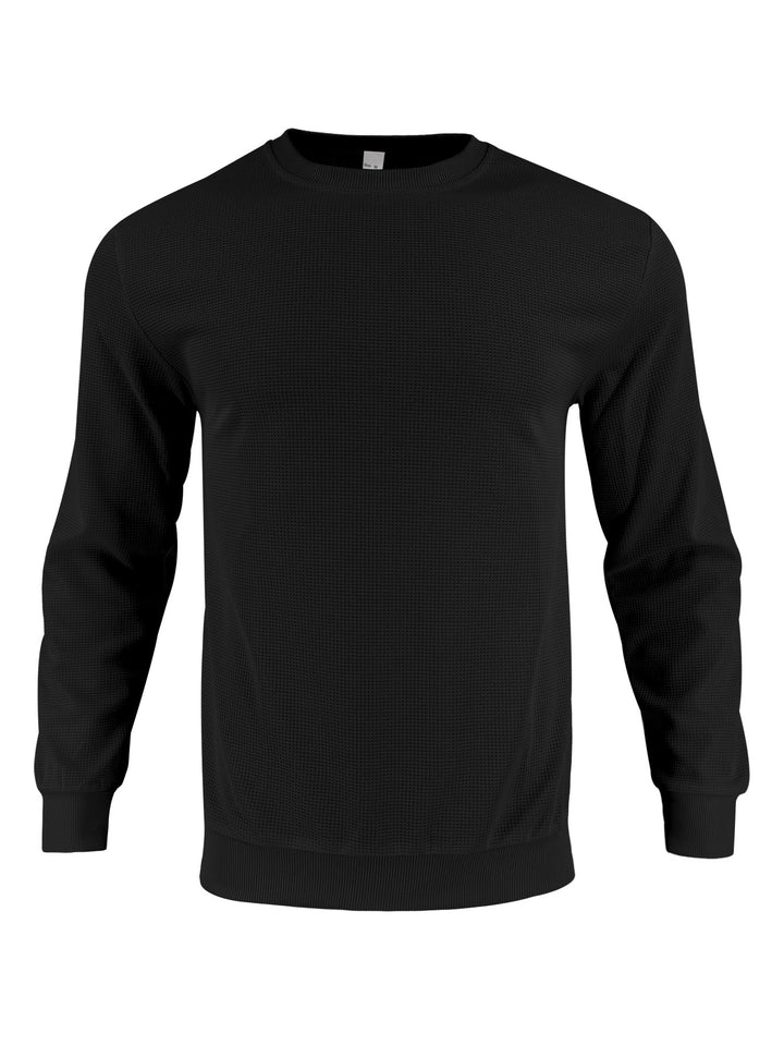 Men's stylish textured sweatshirt with round neck and elastic cuffs Lisslune