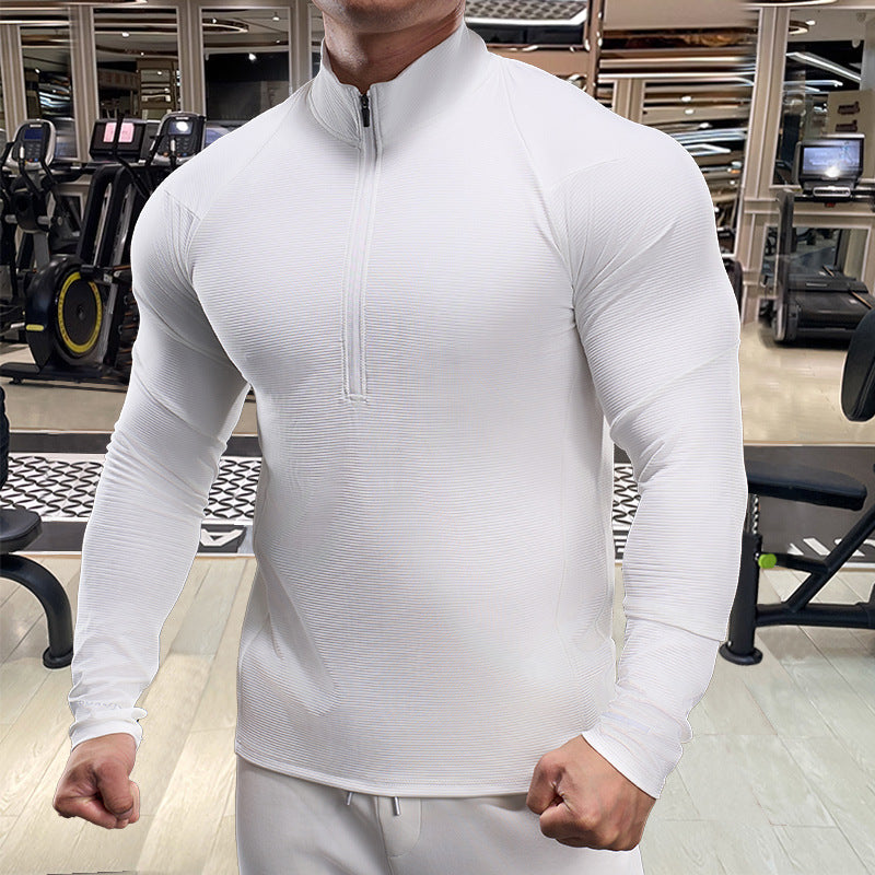 Men's long-sleeved sports top with half zipper Lisslune