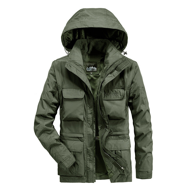 Men's Outdoor Jacket with Warm Lining and Multifunctional Pockets Lisslune