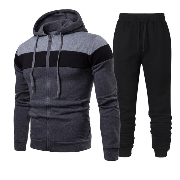Men's sporty leisure set with trendy color block design Lisslune