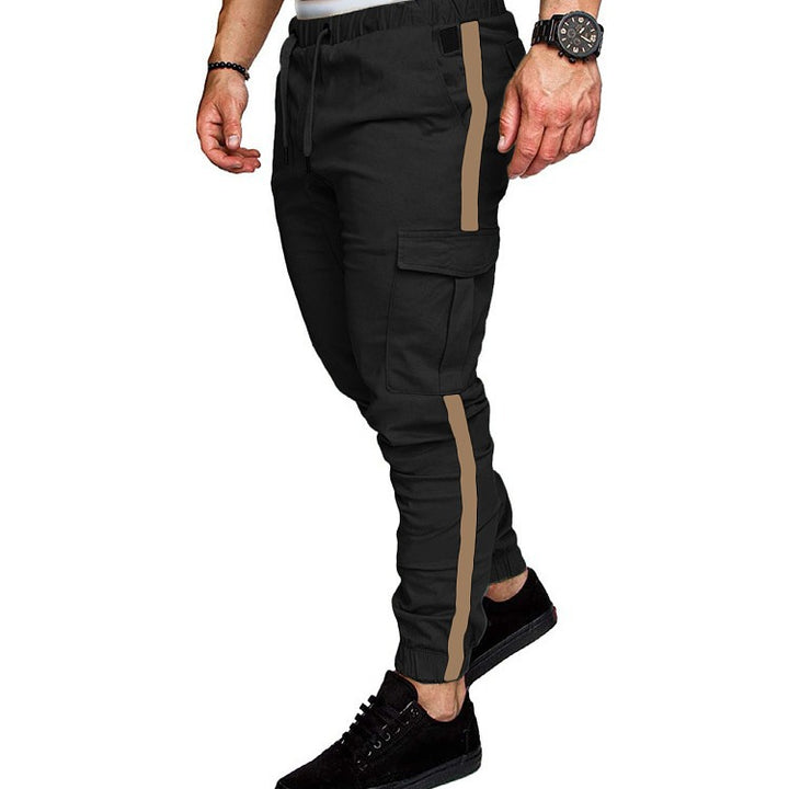 Men's cargo pants with elastic waistband and versatile side pockets Lisslune