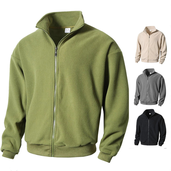 Men's fleece jacket with high collar and full zip Lisslune