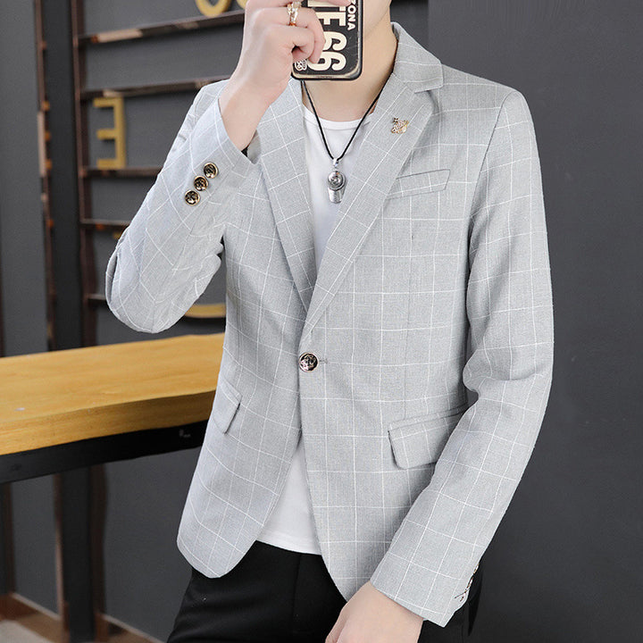 Men's stylish blazer with checked pattern Lisslune
