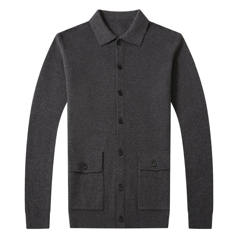Men's Structured Cardigan with Button Closure and Practical Pockets Lisslune