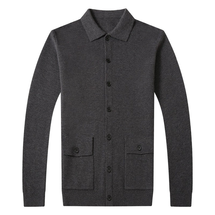 Men's Structured Cardigan with Button Closure and Practical Pockets Lisslune