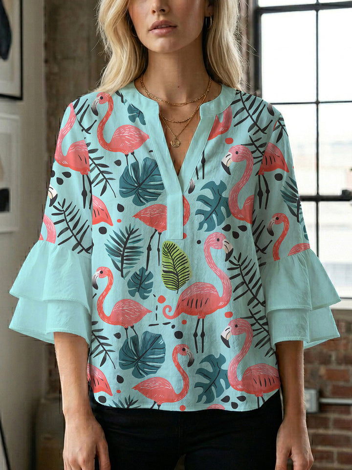 Women's artistic top with ruffled sleeves Lisslune