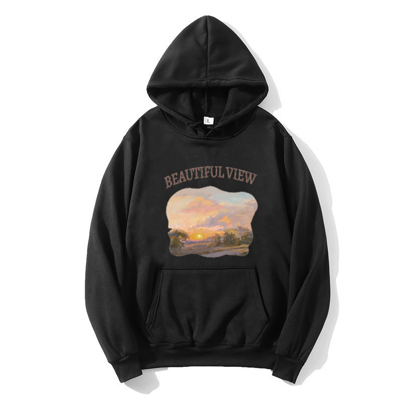 Women’s hooded sweatshirt with artistic landscape design Lisslune