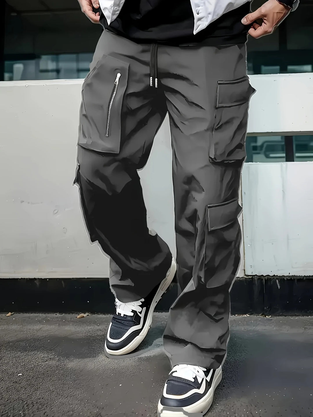 Men's cargo pants with multifunctional pockets and modern cut Lisslune