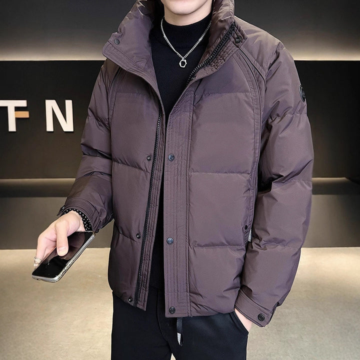 Men's Quilted Winter Jacket with Generous Hood and Insulating Filling Lisslune