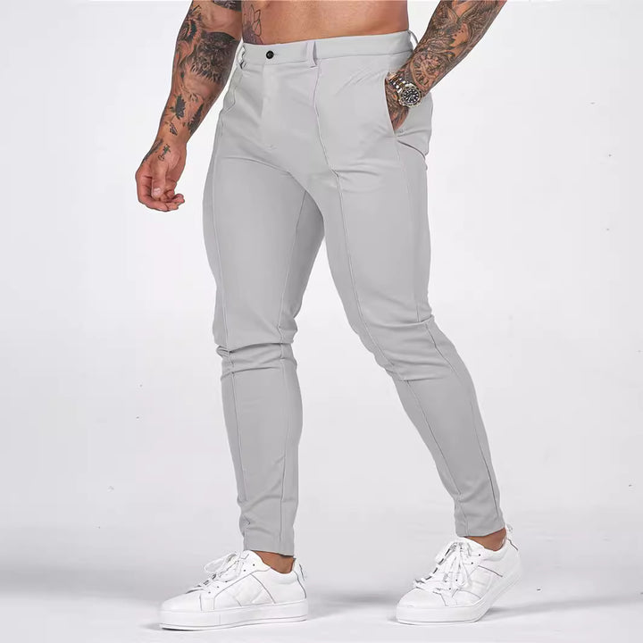 Men's Fashion Slim-Fit Jogging Pants with Elastic Waistband and Side Pockets Lisslune