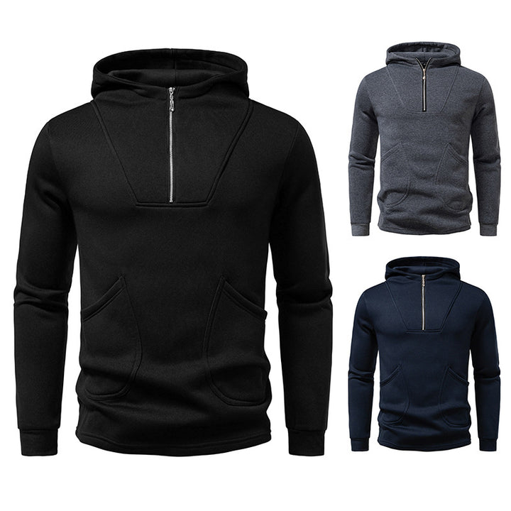 Men's hoodie with modern zipper and practical pockets Lisslune