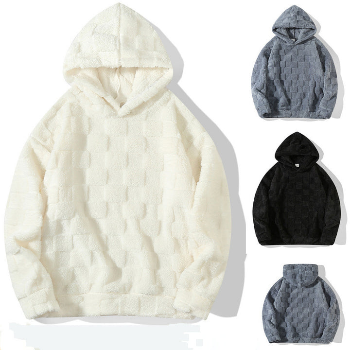 Men's cozy fleece hoodie with textured surface Lisslune