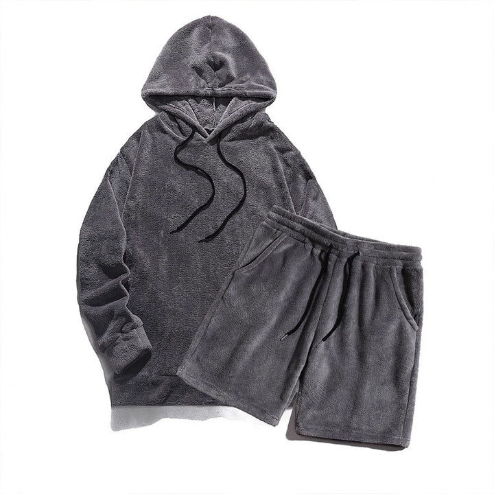 Men's Cozy Hoodie-Shorts Set Lisslune