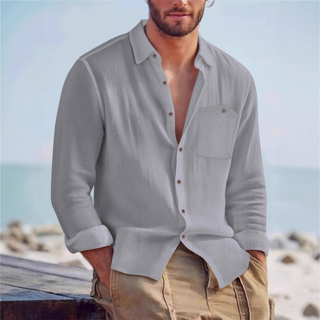 Men's casual shirt with a relaxed fit and practical chest pocket Lisslune