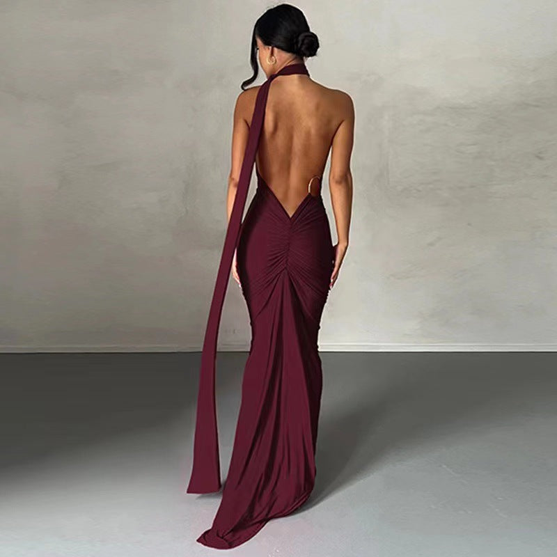 Women's Elegant Wrap Dress with Asymmetric Hem and Figure-Hugging Cut Lisslune