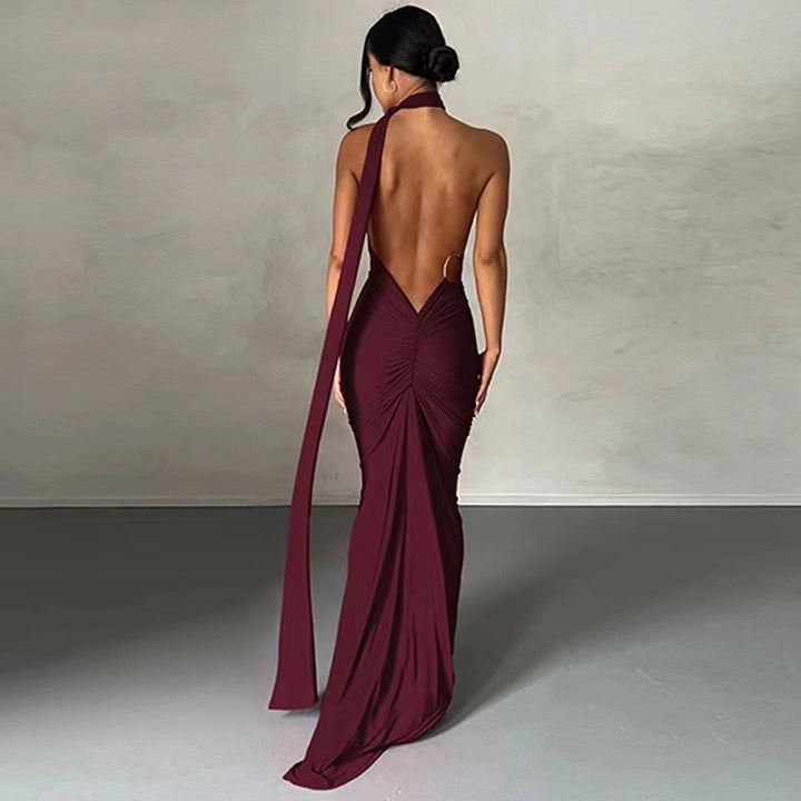 Women's Elegant Wrap Dress with Asymmetric Hem and Figure-Hugging Cut Lisslune