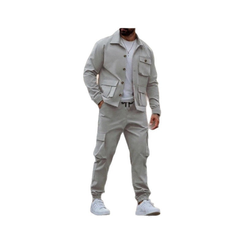 Men's Cargo Set with Versatile Pockets and Casual Design Lisslune