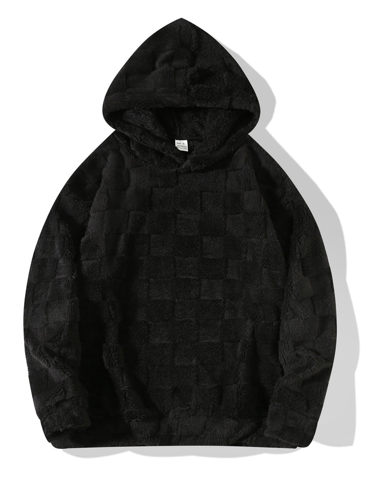 Men's cozy fleece hoodie with fashionable ornament pattern Lisslune