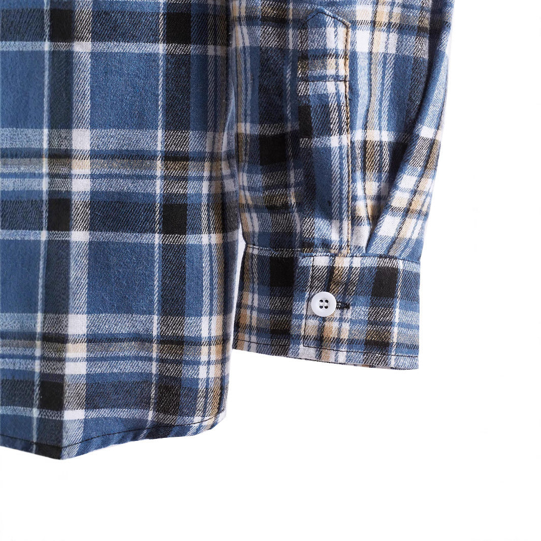 Men's flannel shirt with integrated hood Lisslune