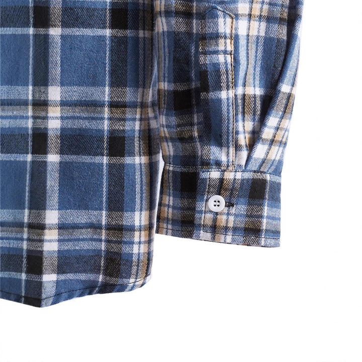 Men's flannel shirt with integrated hood Lisslune