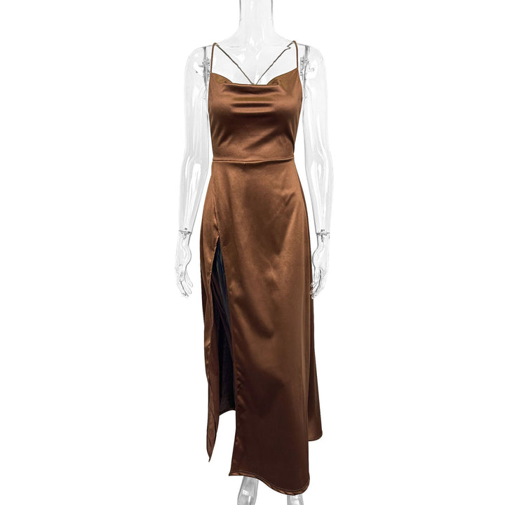 Damen Elegantes Abendkleid mit schulterfreiem Design und hohem Schlitz Lisslune