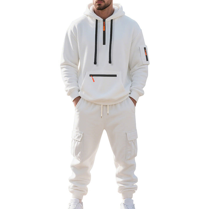Men's Sporty Hoodie and Cargo Pants Set Lisslune