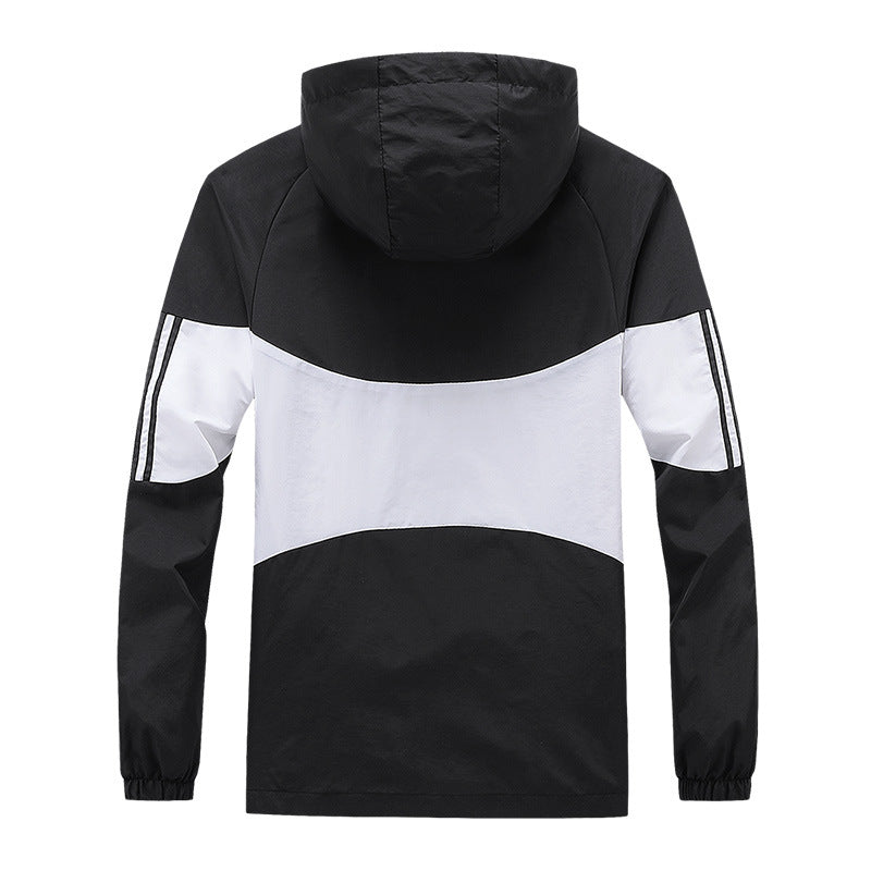 Men's Sporty Windbreaker with Side Zip Pockets Lisslune