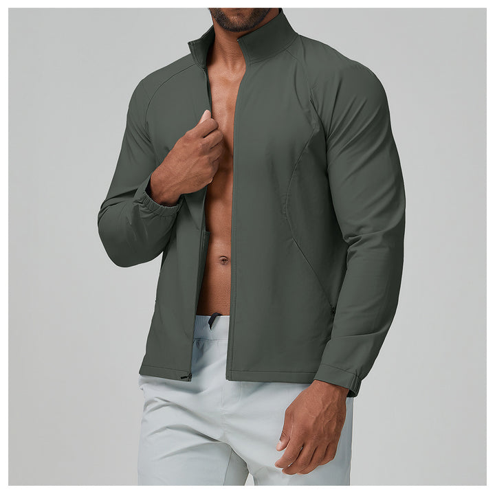 Men's Lightweight Sports Jacket with High Collar and Elastic Cuffs Lisslune