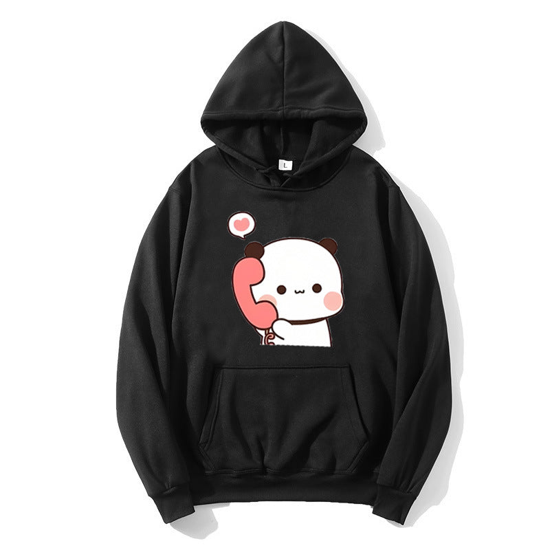 Ladies' hoodie with playful panda design Lisslune