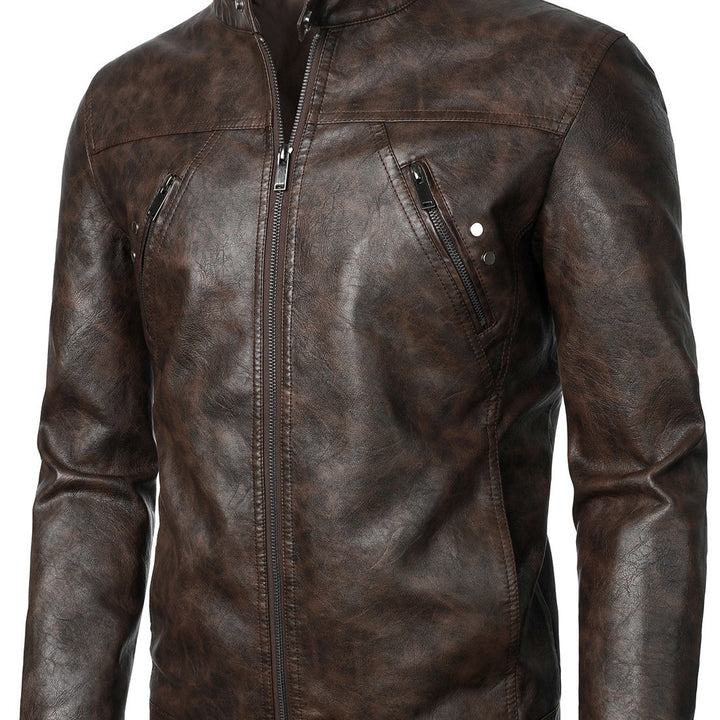 Men's Leather Jacket with Fashionable Design and Practical Pockets Lisslune